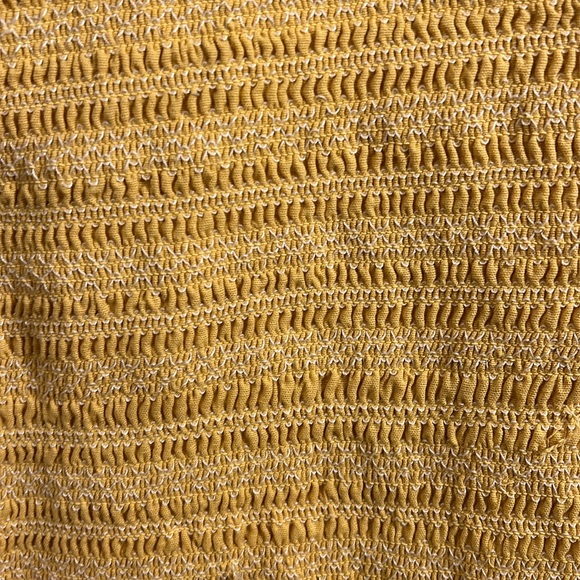 Yellow Stretch Mini Summer Dress with Frills - Picture 3 of 4